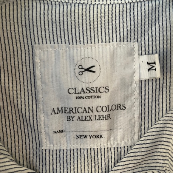 American Colors by Alex Lehr Shirt dress, pinstripe, long sleeve, Size M, cotton - Picture 4 of 11